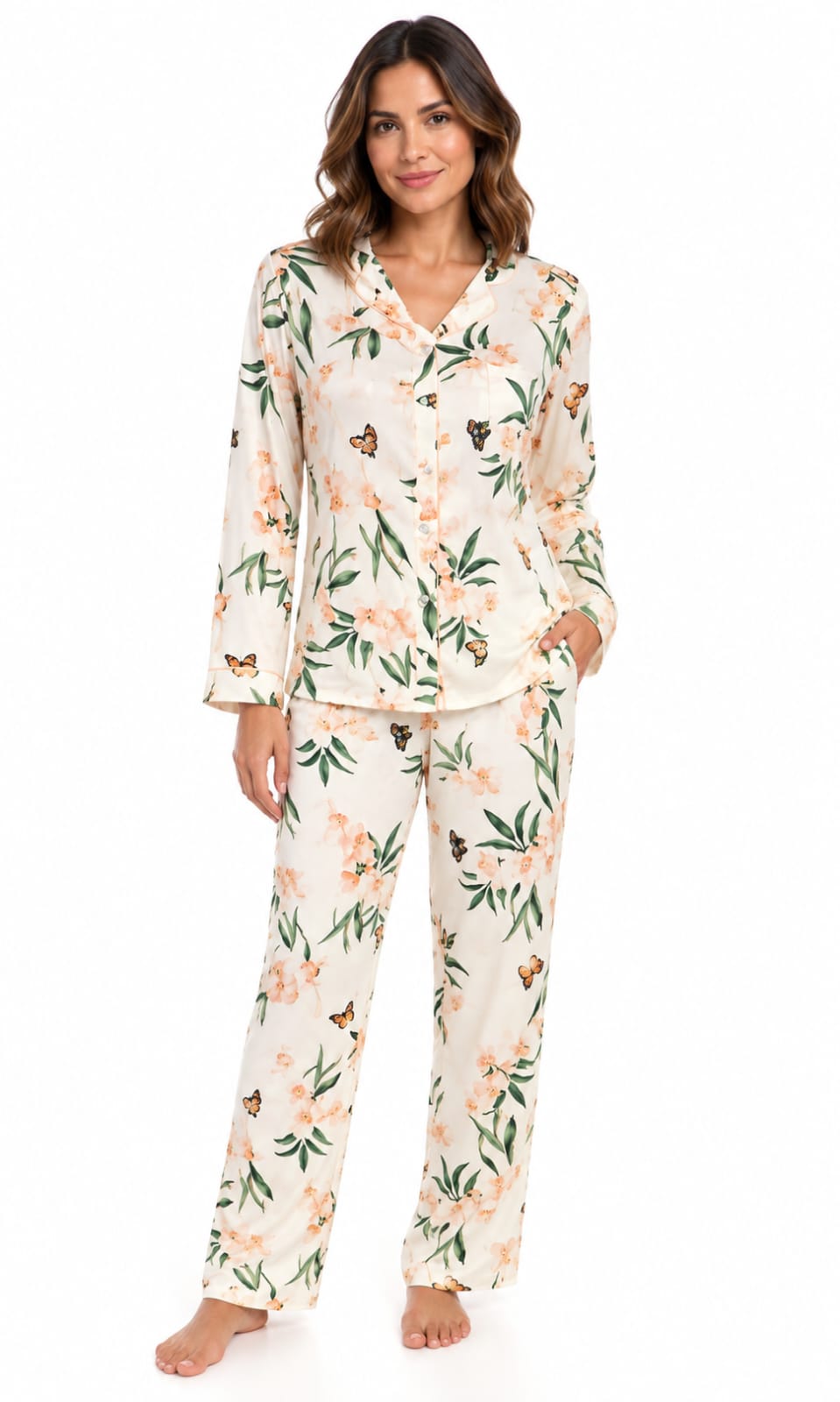 PIJAMA LONGO PHALAENOPSIS CREME