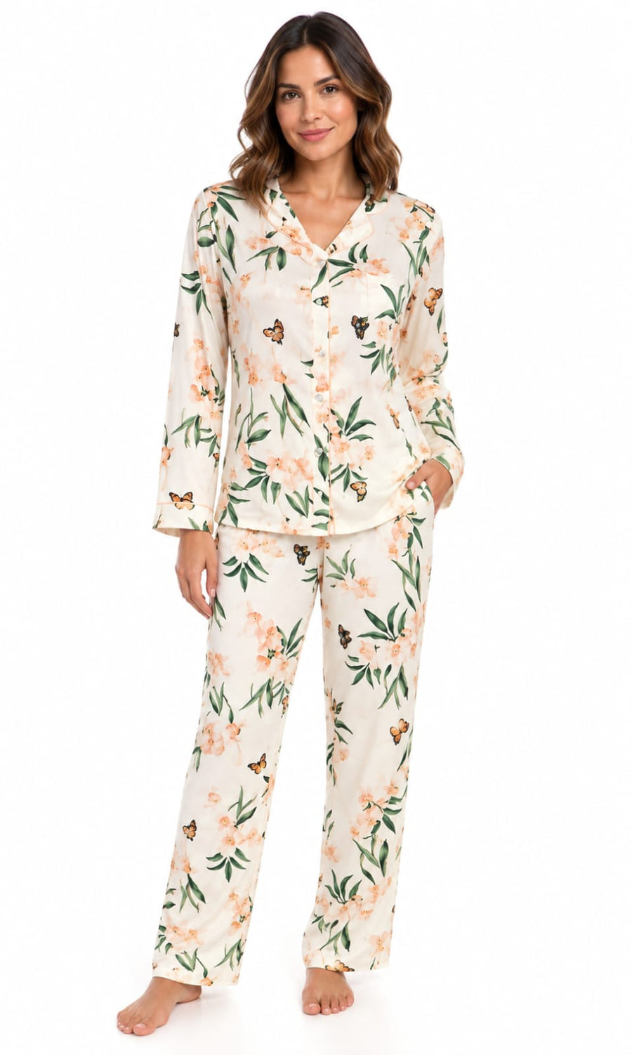 PIJAMA LONGO PHALAENOPSIS CREME