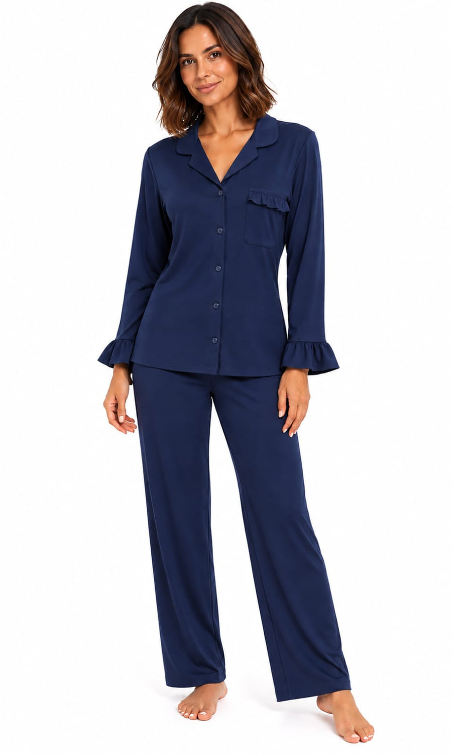 PIJAMA LONGO NEW BASIC AZUL MARINHO