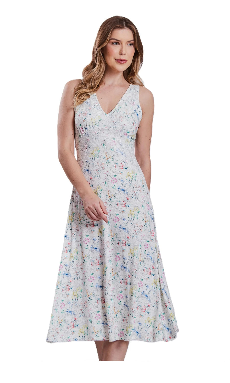 CAMISOLA MIDI WOTER COLOR OFF WHITE