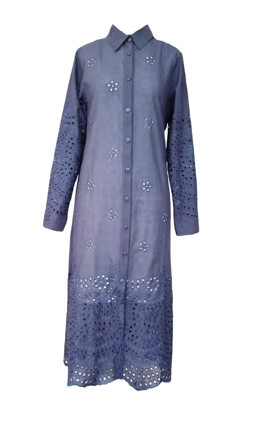 CHEMISE LAISE LONGO AZUL MARINHO