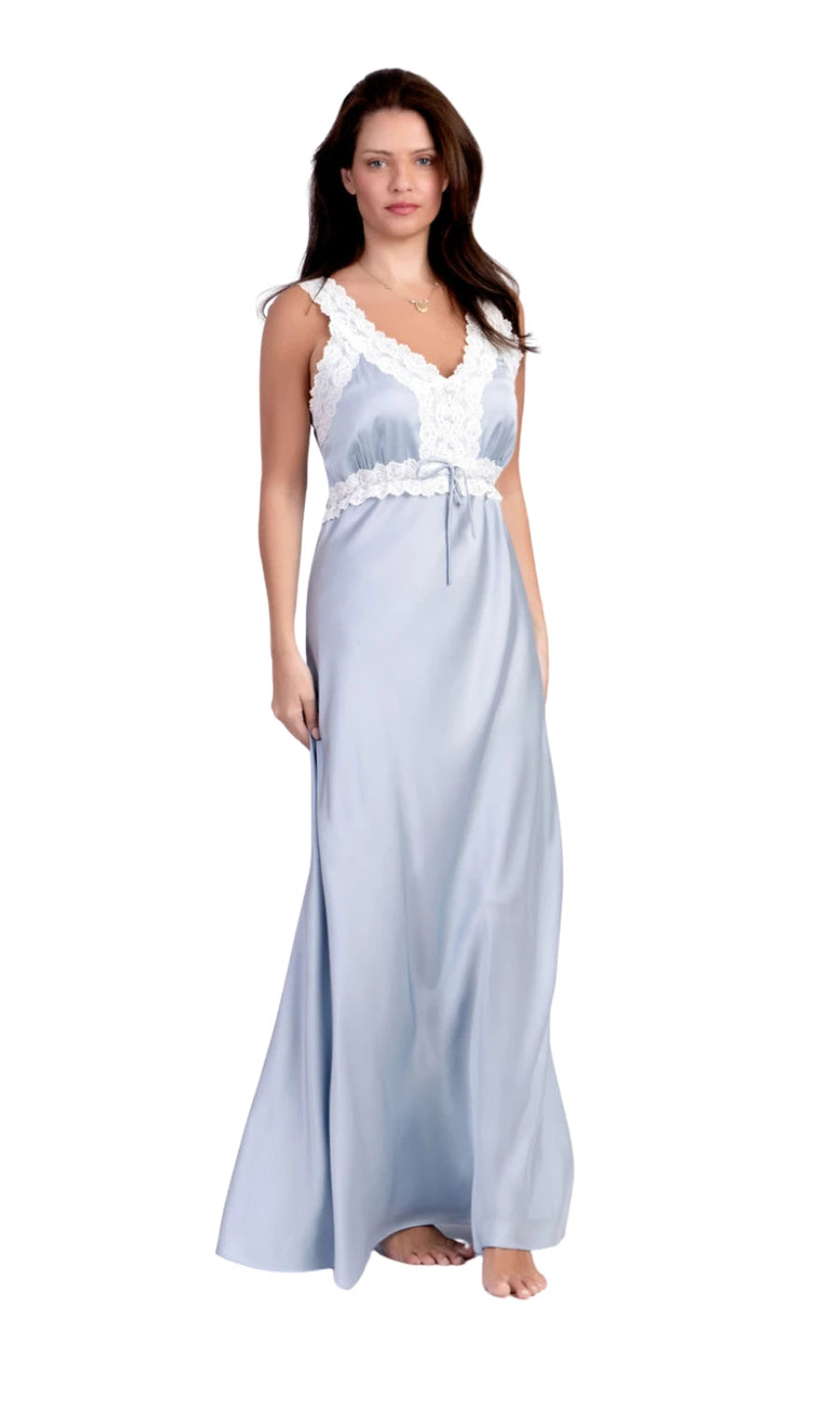 Conjunto Robe Camisola longo New Classic  Azul Claro