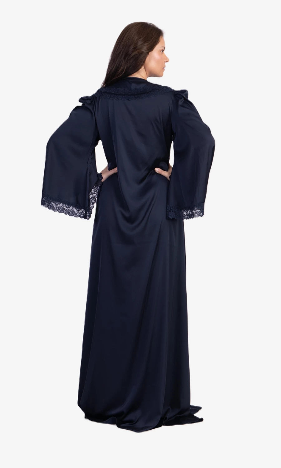 Conjunto Robe Camisola longo New Classic  Azul Marinho