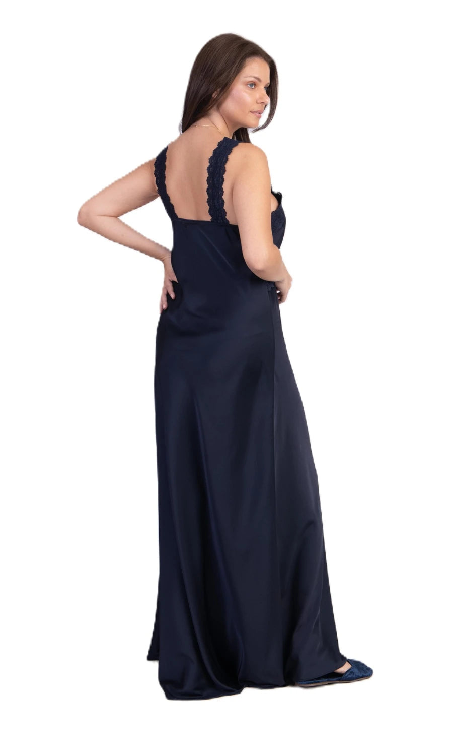 Conjunto Robe Camisola longo New Classic  Azul Marinho