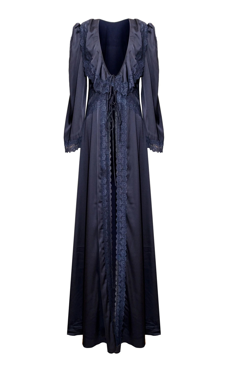 Conjunto Robe Camisola longo New Classic  Azul Marinho