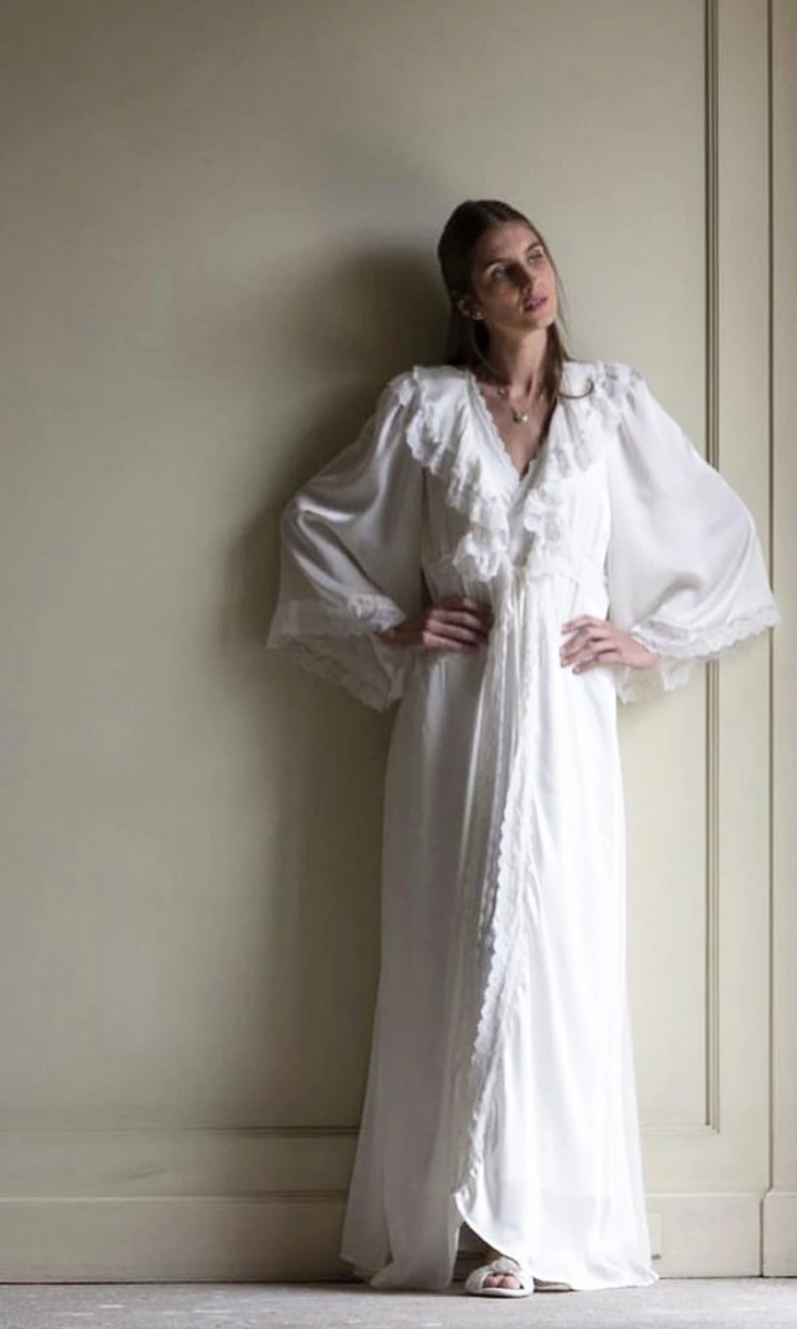 Conjunto Robe Camisola Longo New Classic Off White