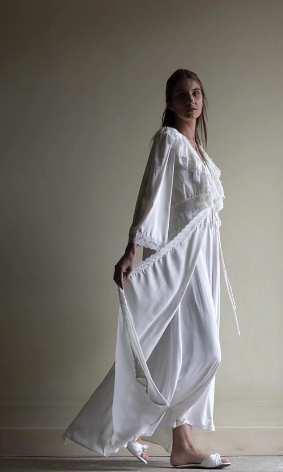 Conjunto Robe Camisola Longo New Classic Off White