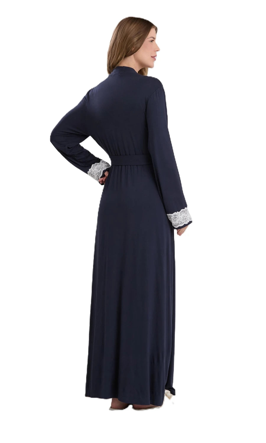 CONJUNTO ROBE E CAMISOLA NEW ETERNITE 1025 AZUL MARINHO