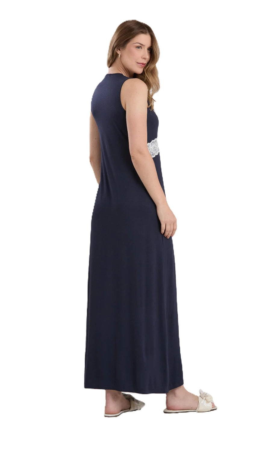 CONJUNTO ROBE E CAMISOLA NEW ETERNITE 1025 AZUL MARINHO