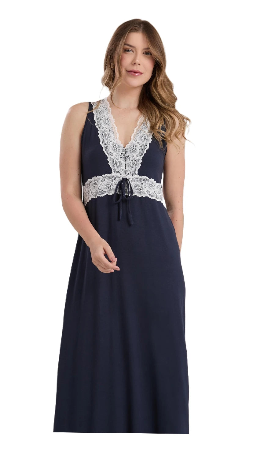 CONJUNTO ROBE E CAMISOLA NEW ETERNITE 1025 AZUL MARINHO
