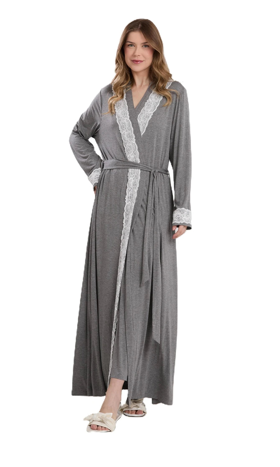 CONJUNTO ROBE E CAMISOLA NEW ETERNITE 1025 MESCLA ESCURO