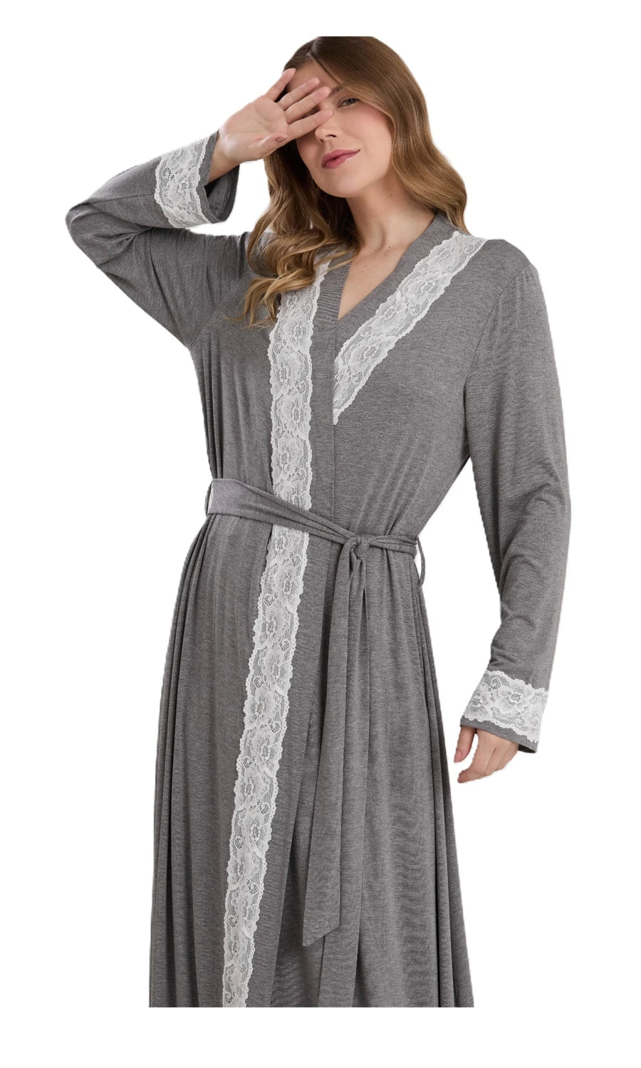 CONJUNTO ROBE E CAMISOLA NEW ETERNITE 1025 MESCLA ESCURO