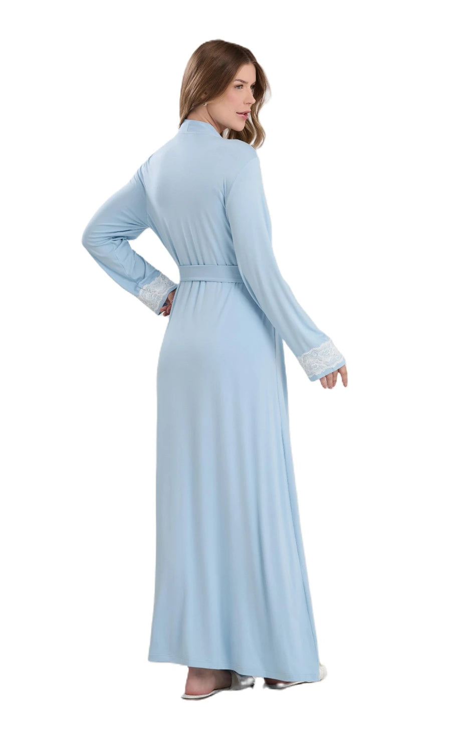 CONJUNTO ROBE E CAMISOLA NEW ETERNITE 1025 AZUL CELESTE