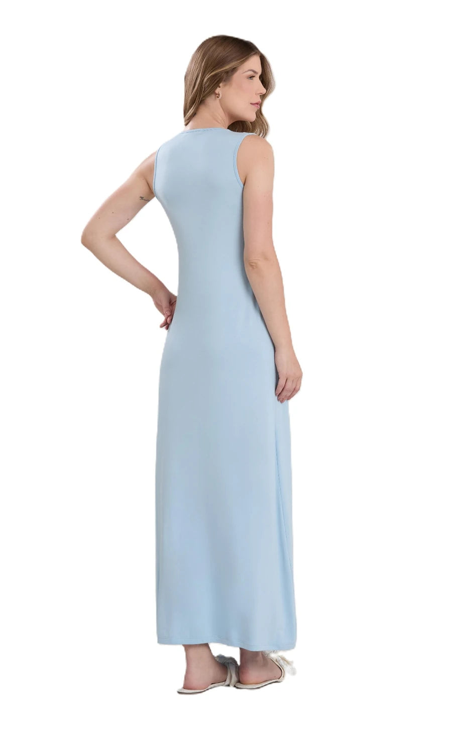 CONJUNTO ROBE E CAMISOLA NEW ETERNITE 1025 AZUL CELESTE