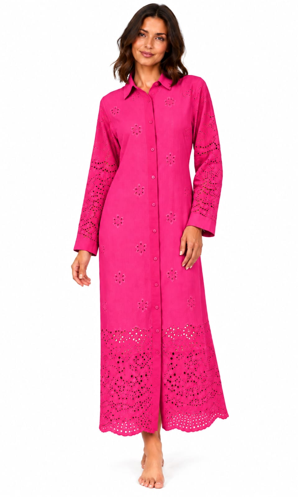 CHEMISE LAISE LONGO PINK
