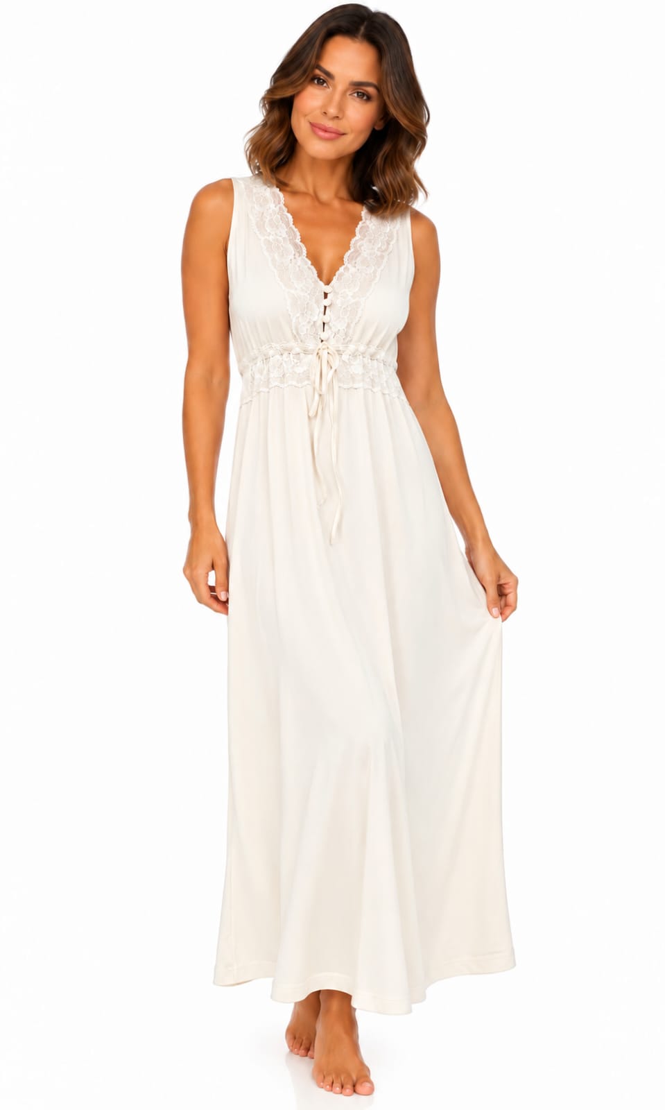 CONJUNTO ROBE E CAMISOLA NEW ETERNITE OFF WHITE