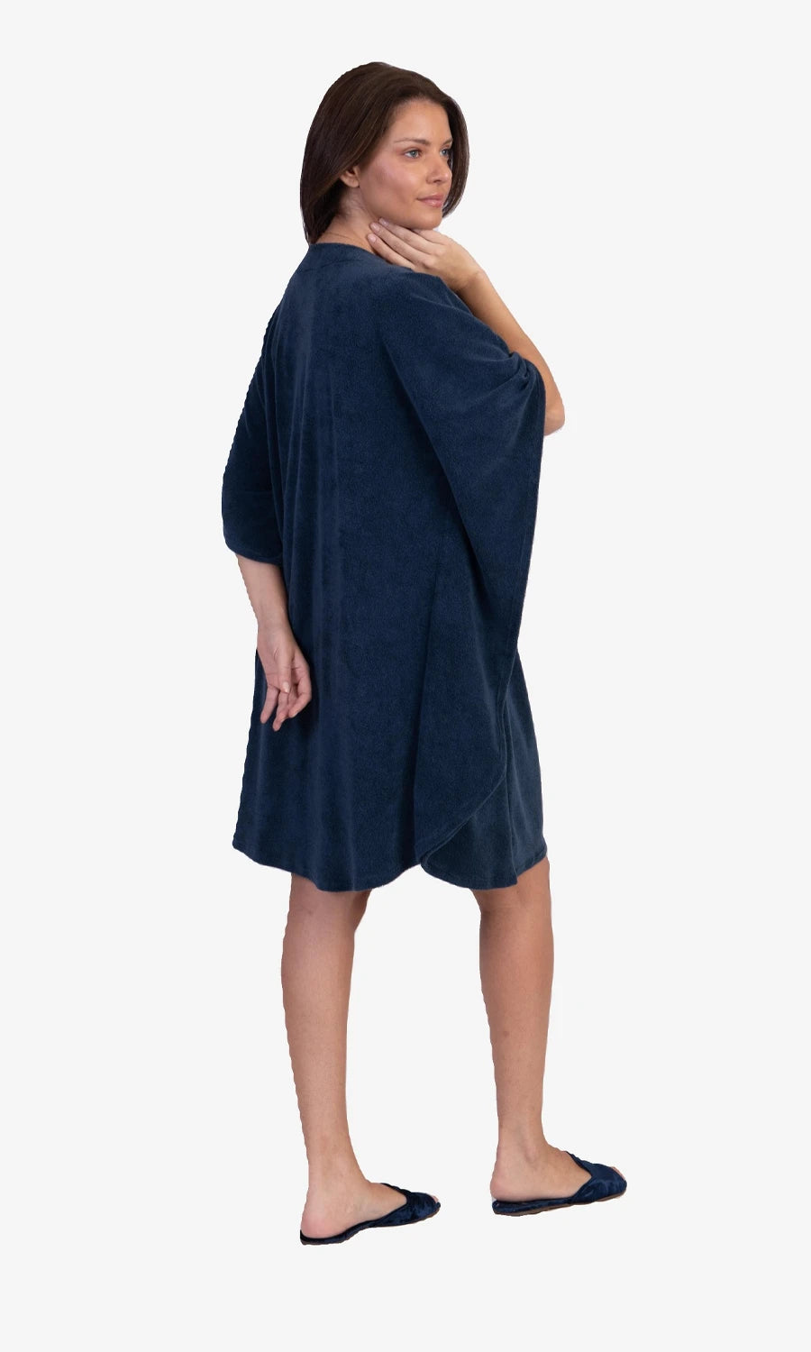 Kaftan Curto Klint Atoalhado Azul Marinho