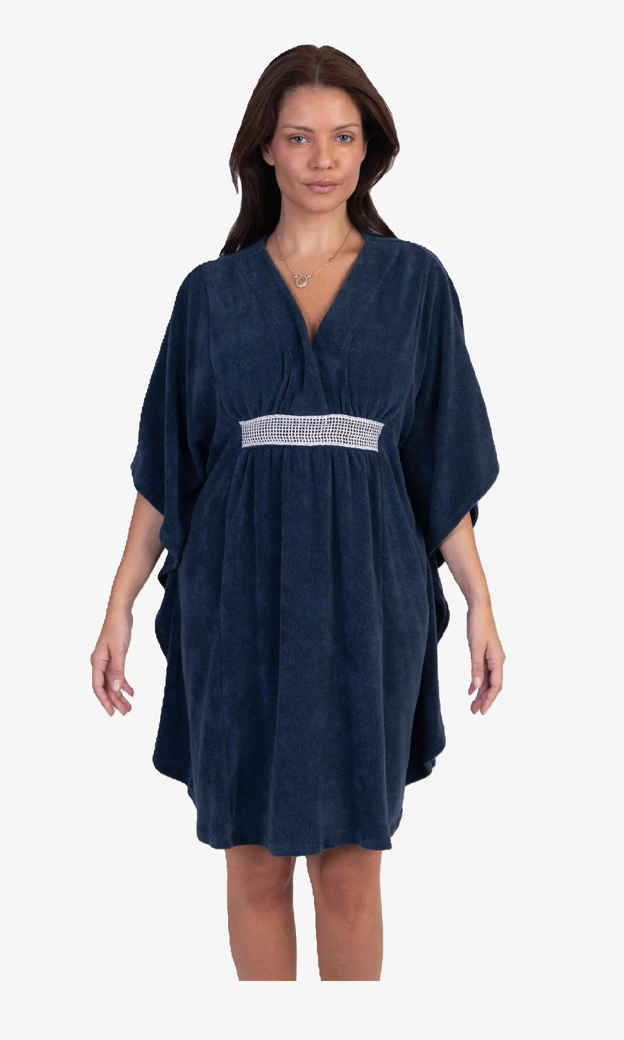 Kaftan Curto Klint Atoalhado Azul Marinho