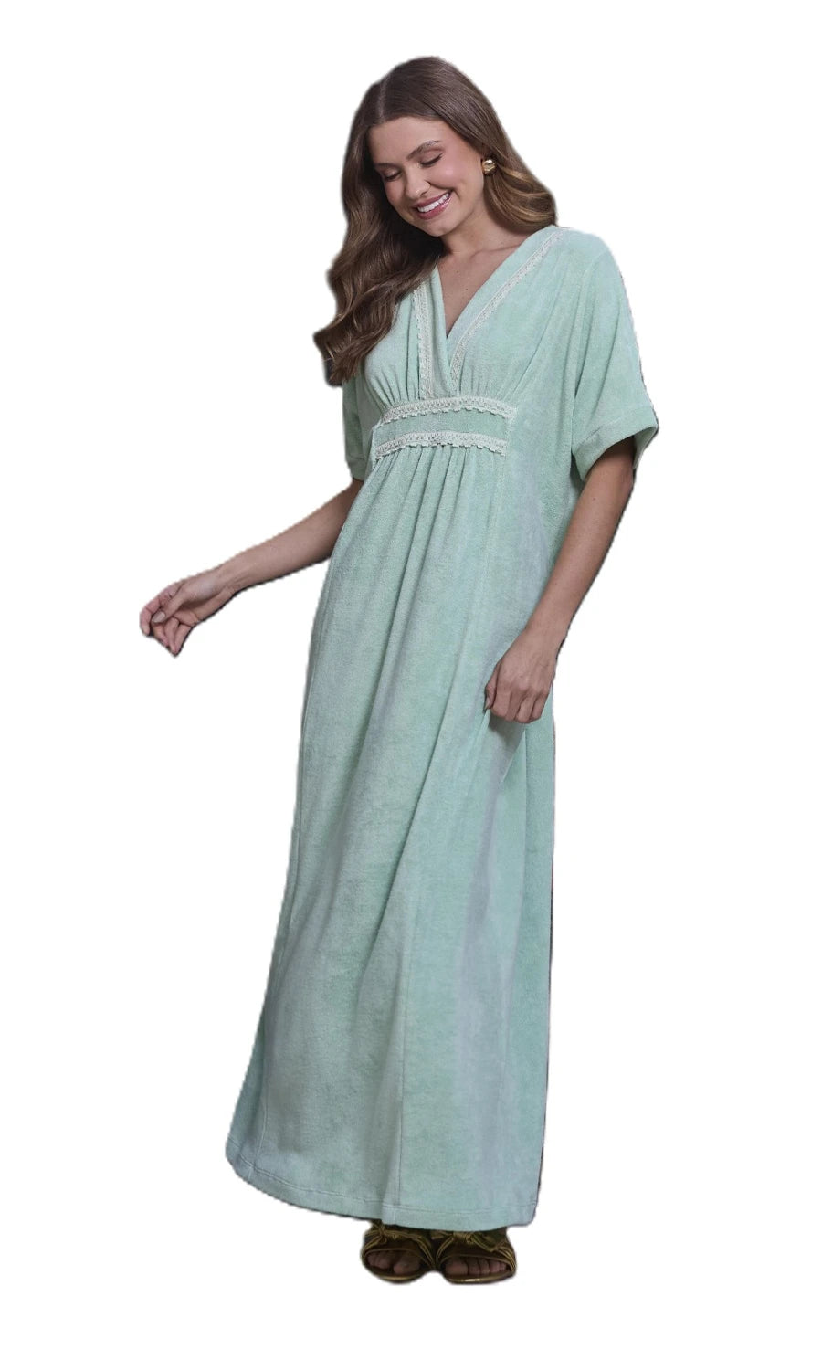 KAFTAN LONGO ATOALHADO KLINT 1025 VERDE MENTA
