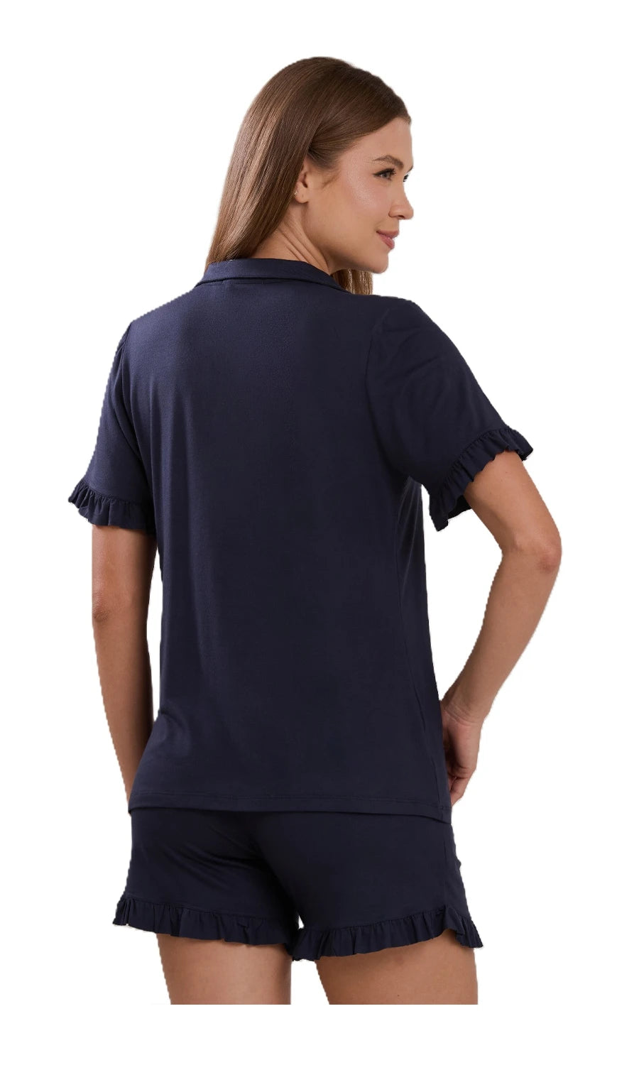 PIJAMA CURTO NEW BASIC 1025 AZUL MARINHO