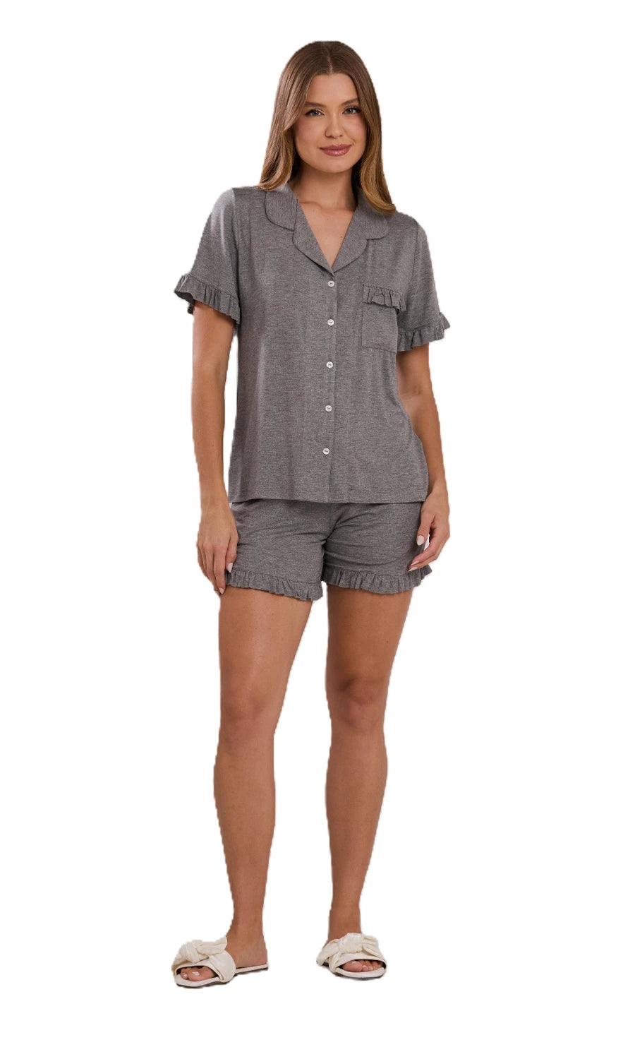 PIJAMA CURTO NEW BASIC 1025 MESCLA ESCURO