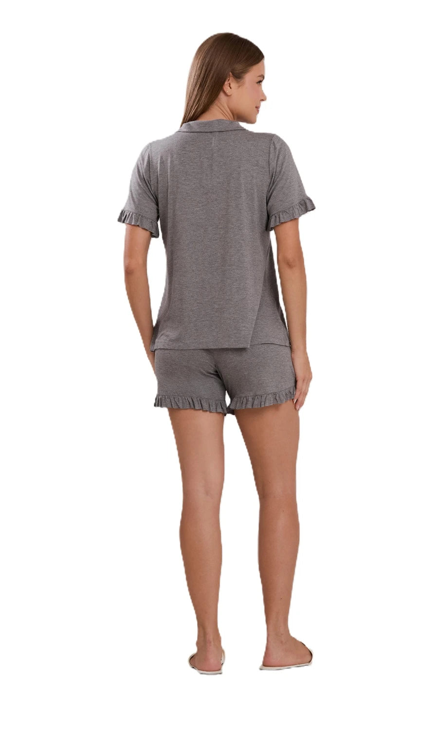 PIJAMA CURTO NEW BASIC 1025 MESCLA ESCURO