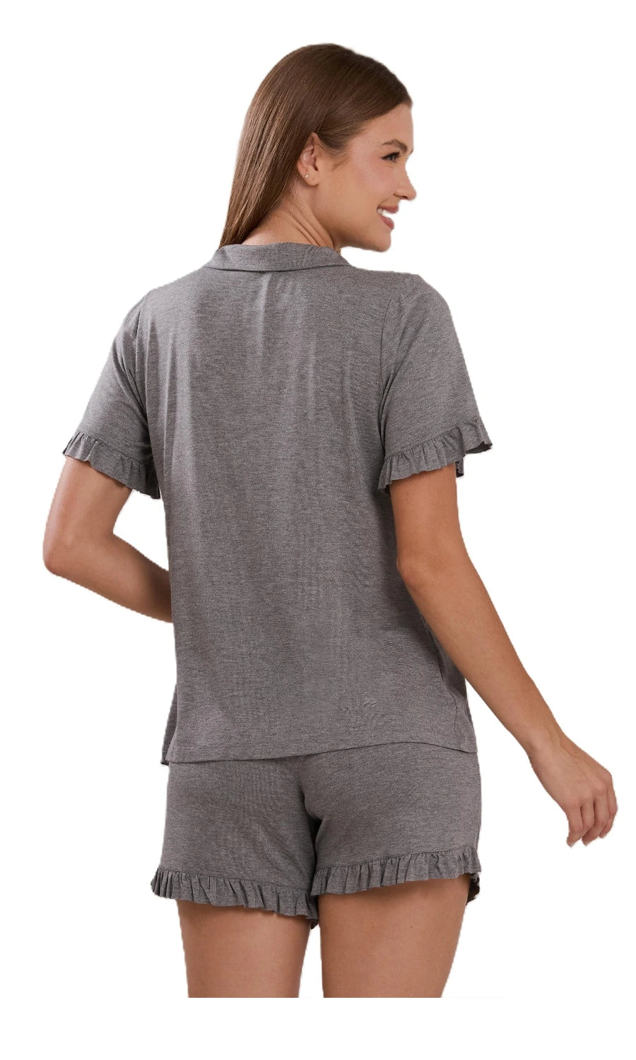 PIJAMA CURTO NEW BASIC 1025 MESCLA ESCURO