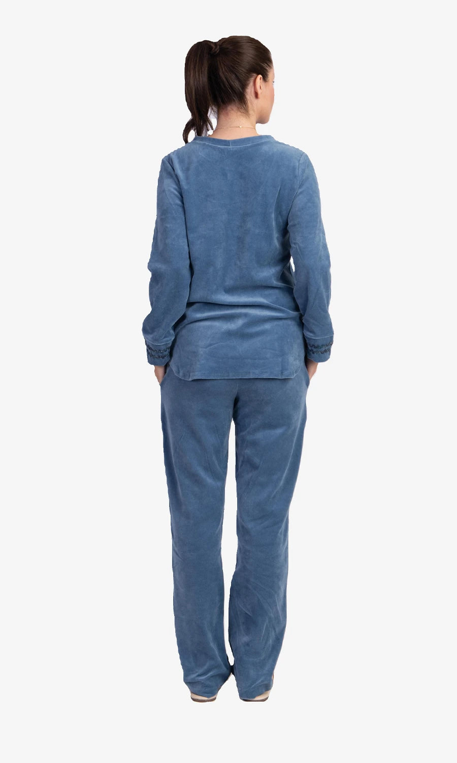 Pijama Longo Flix Plush Azul Porcelana