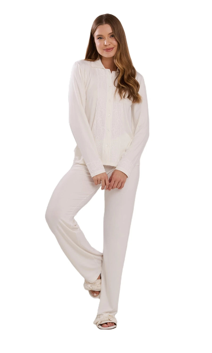 PIJAMA LONGO NEW ETERNITE 1025 OFF WHITE