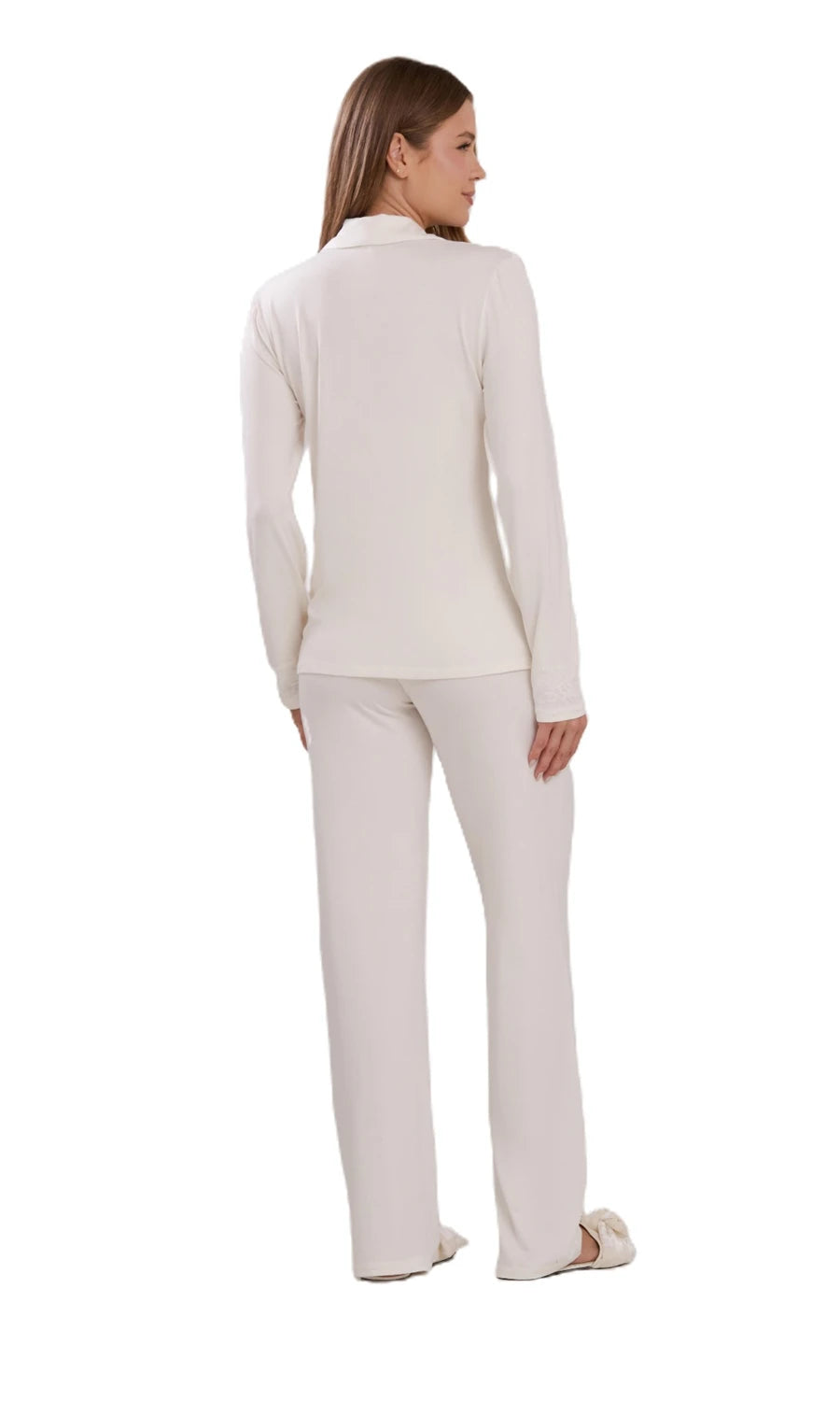 PIJAMA LONGO NEW ETERNITE 1025 OFF WHITE