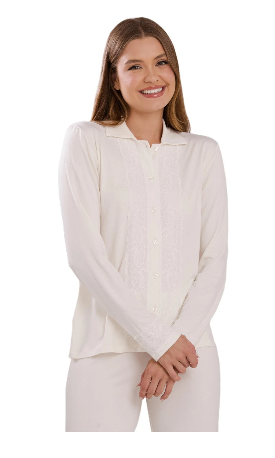 PIJAMA LONGO NEW ETERNITE 1025 OFF WHITE