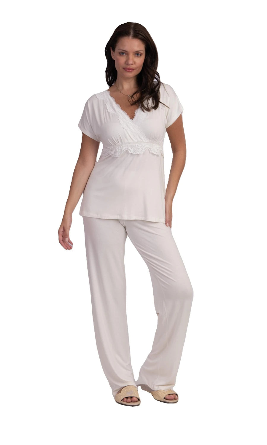 PIJAMA MANGA CURTA  OFF WHITE
