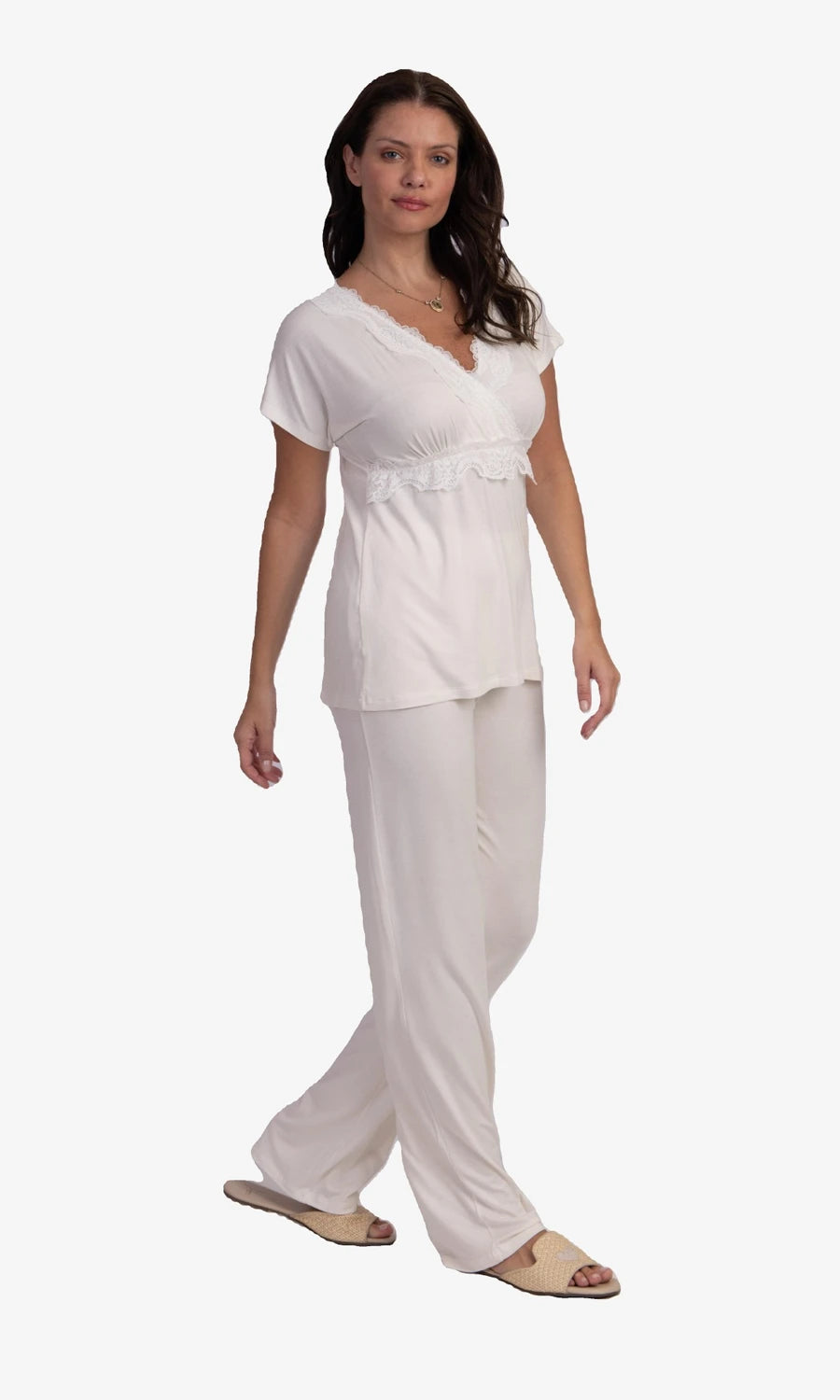 PIJAMA MANGA CURTA  OFF WHITE