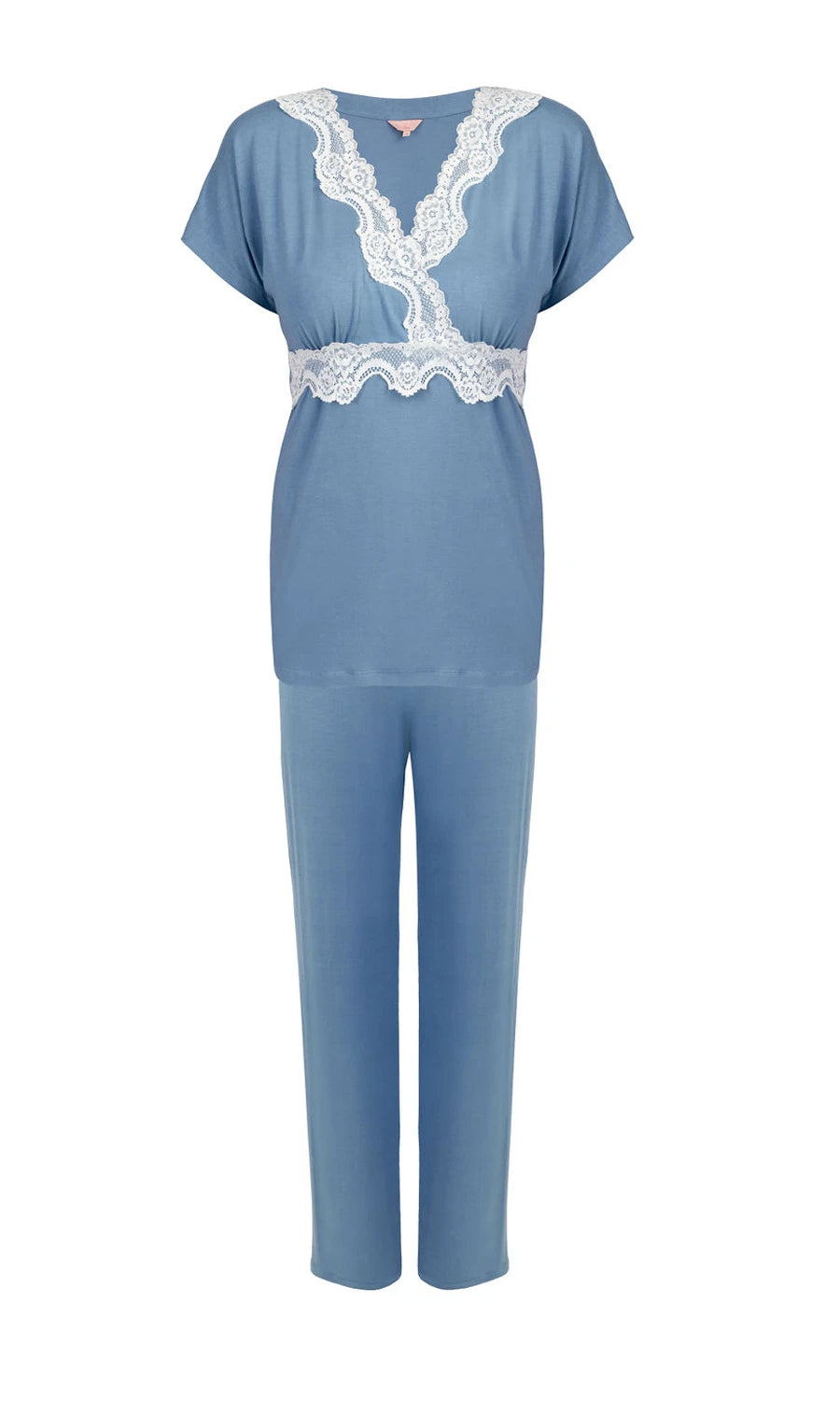 PIJAMA MANGA CURTA OUR LINE AZUL PORCELANA