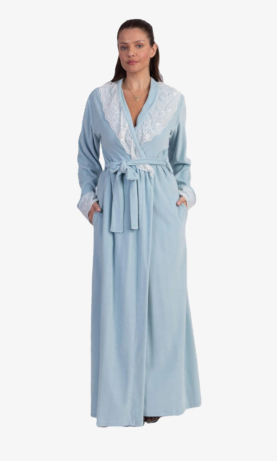 Robe Longo Flix Plush Azul Celeste