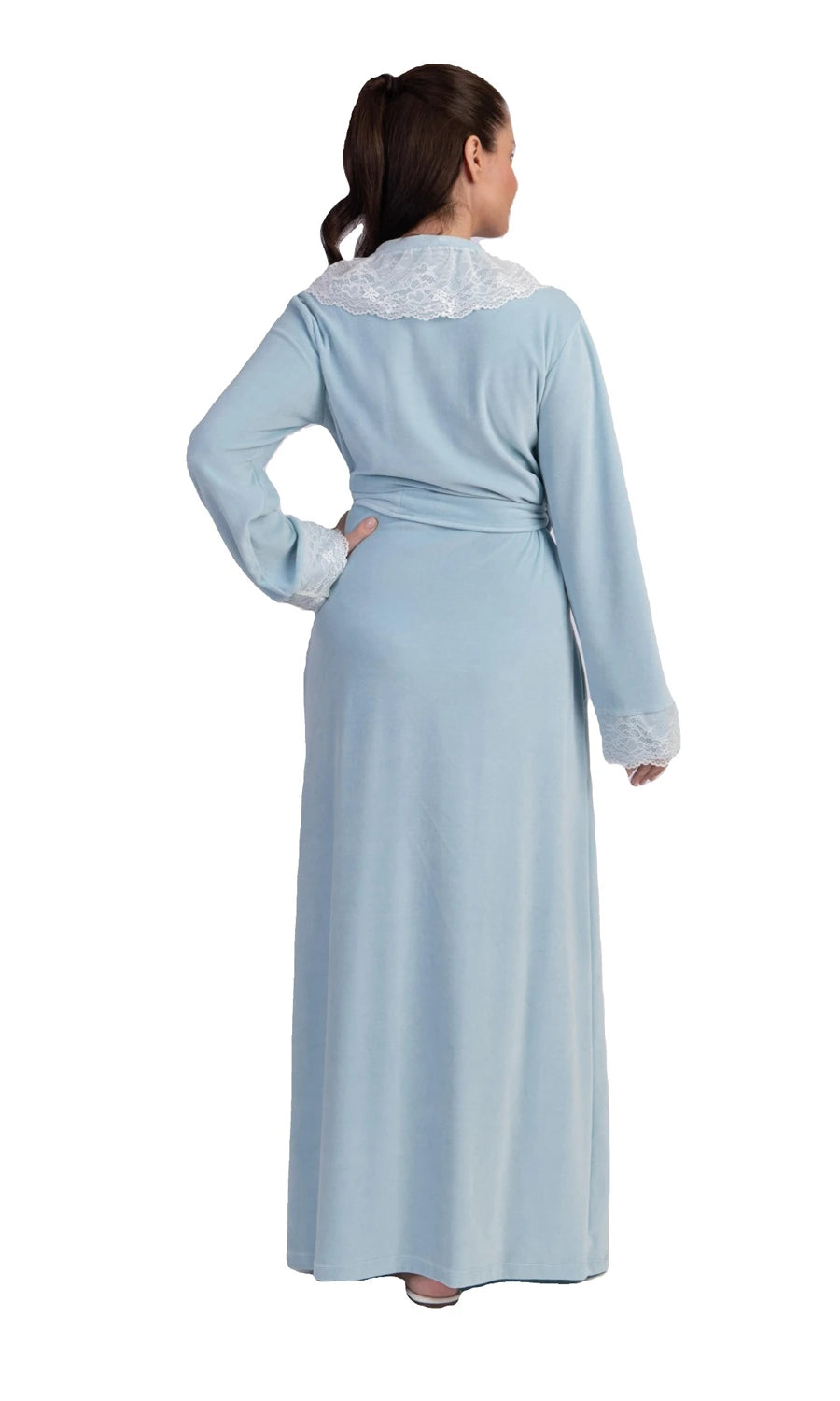 Robe Longo Flix Plush Azul Celeste
