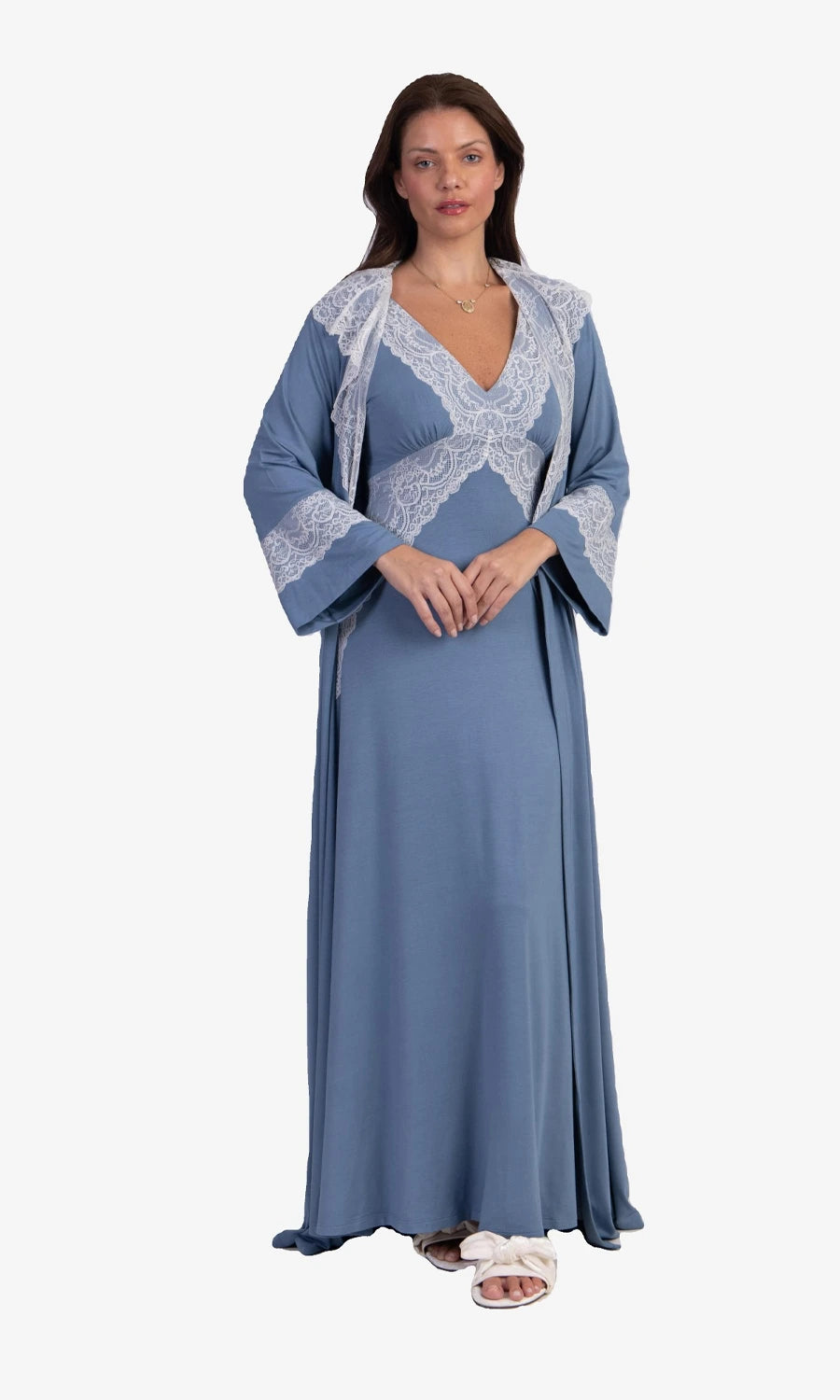 ROBE LONGO OUR LINE AZUL PORCELANA